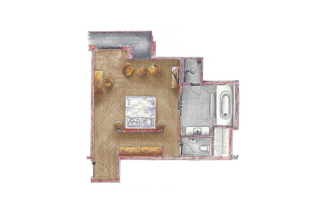 Das James فلنسبورغ المظهر الخارجي الصورة Floorplan of a typical studio apartment